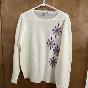 VTG Fully Fashioned Hand Loomed Wool‎ Extra Large XL Womens Sweater Holiday Ugly